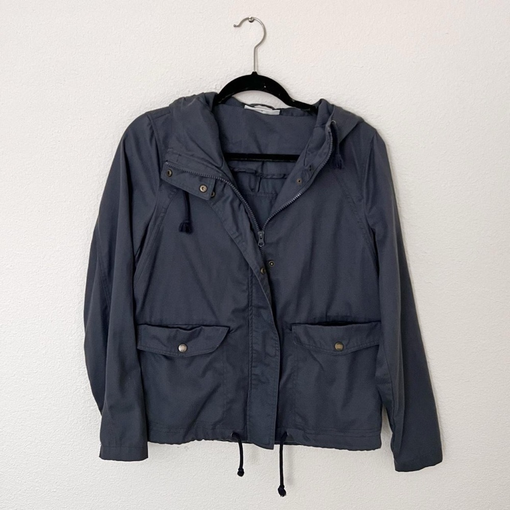 Noisy May Light Gray-ish Navy Blue Utility Jacket